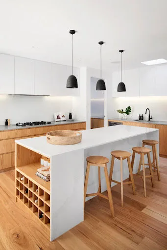 Natural finish wooden kitchen cabinet designs for your modular kitchen - Beautiful Homes