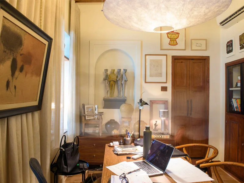 Interior of Neutral Themed Home Office - Beautiful Homes