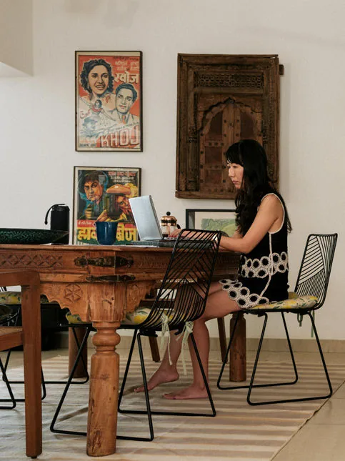 Work from home setup with coffee in New Delhi flat - Beautiful Homes