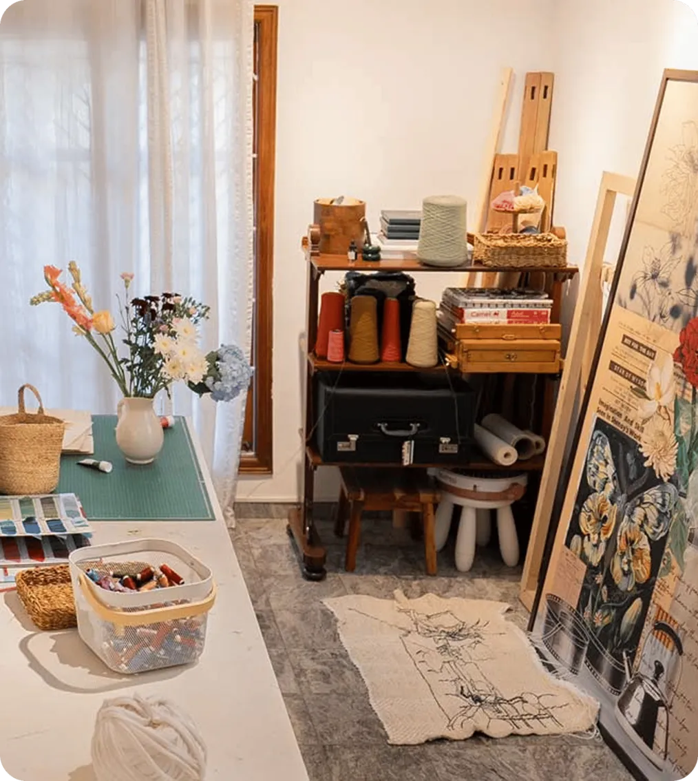 A peek into Rakhee Shenoy's work in her sunny studio